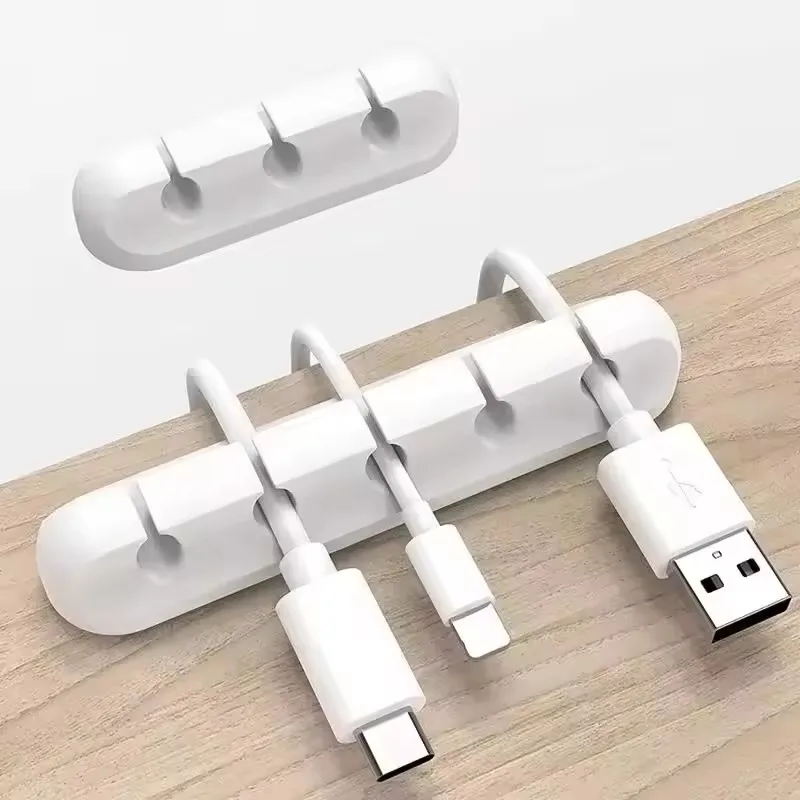 Desk Cable Organizer - Clip de câble USB en silicone,