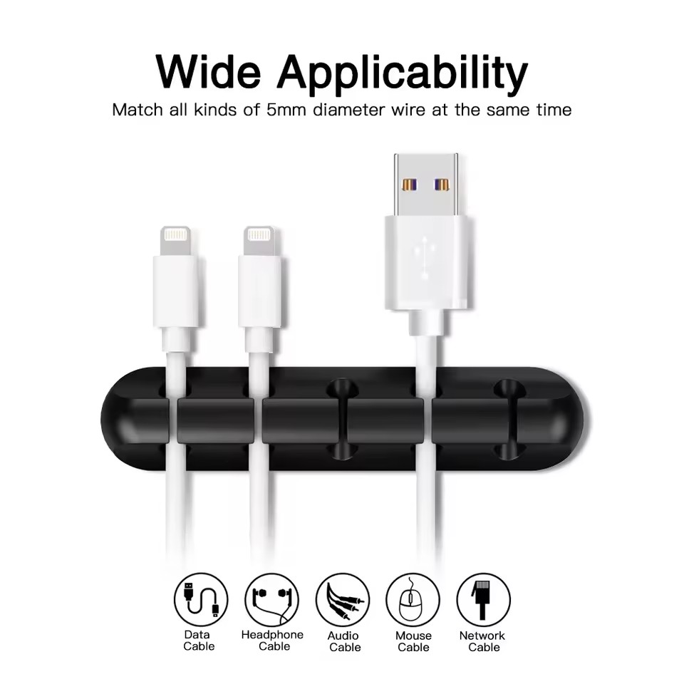 Desk Cable Organizer - Organisateur de câbles USB en silicone,