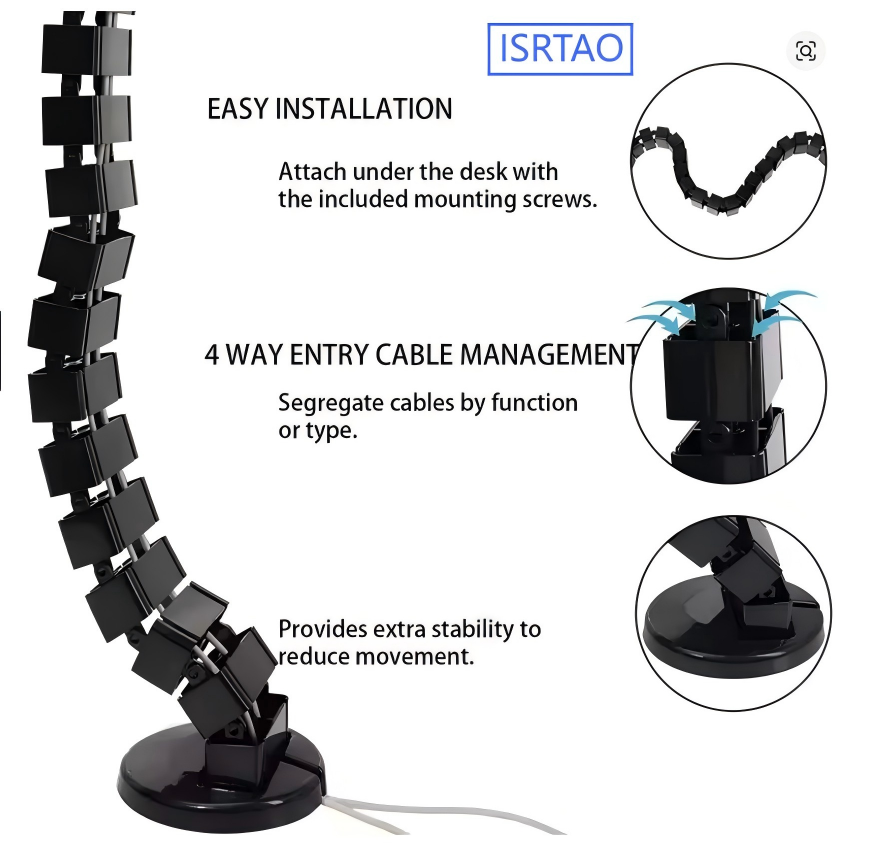 ISRTAO Support de gestion des  - Desk Cable Organizer avis et prix
