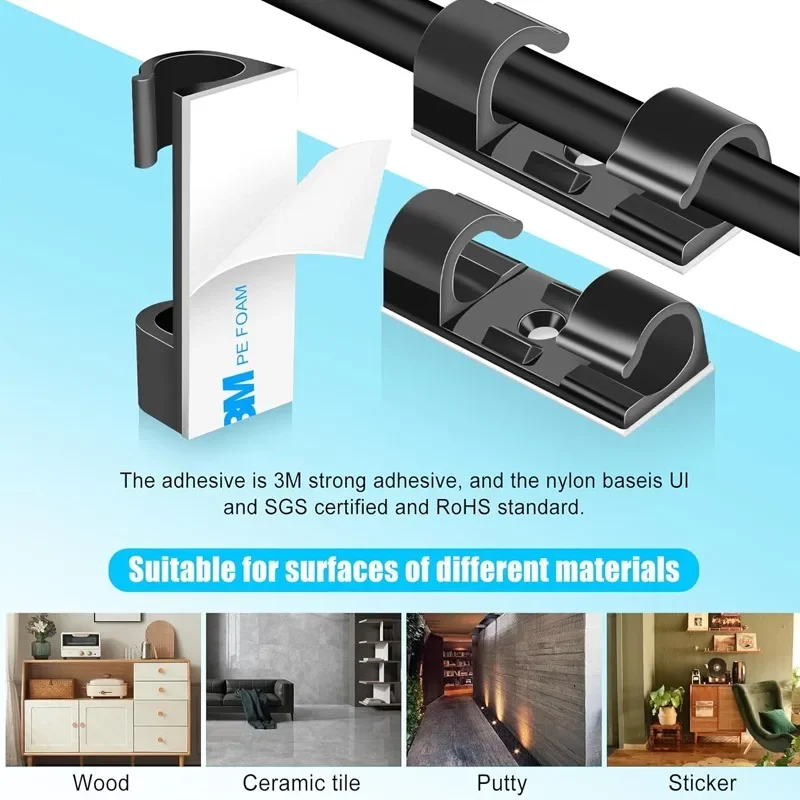Support de câble mural auto-ad - Desk Cable Organizer avis et prix